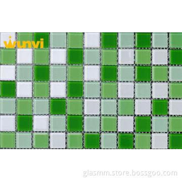 Wearable Crystal Backsplash Mirror Green And White Mosaic T